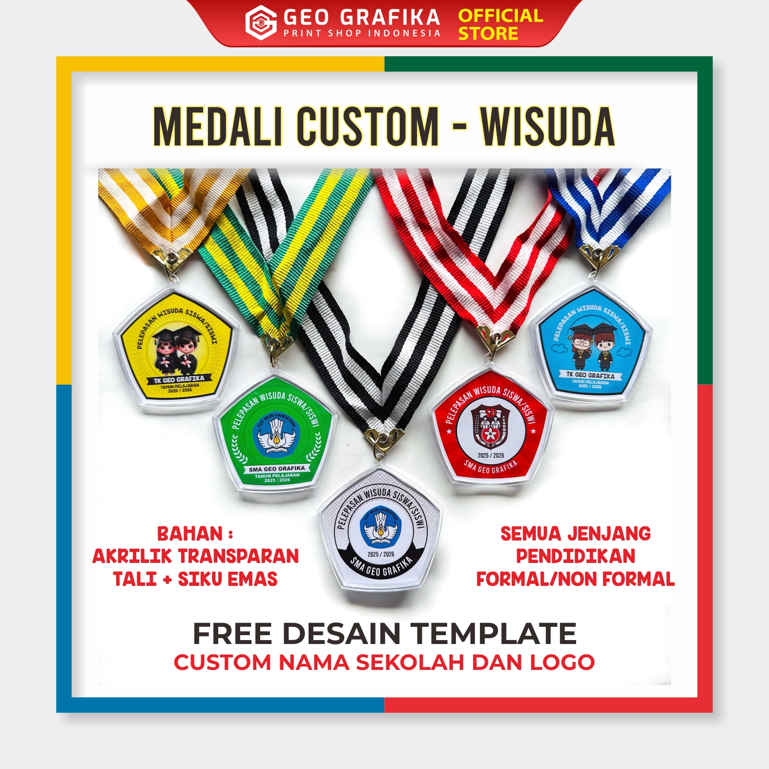 Medali Wisuda Akrilik Custom - Geo Grafika
