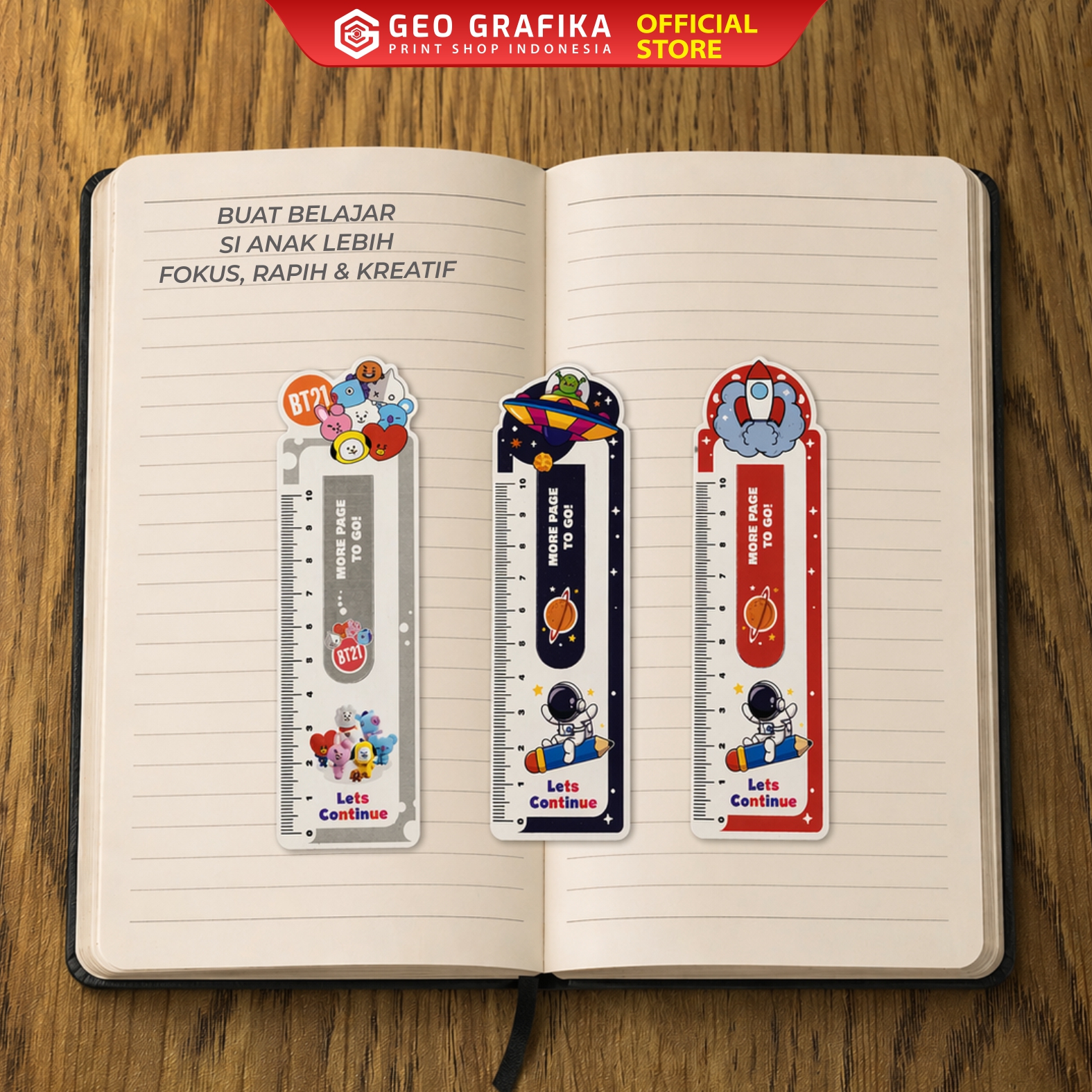 PEMBATAS BUKU LUCU / BOOKMARK KARAKTER ANAK – ISI 10 PCS | PENGGARIS MINI AESTHETIC SEKOLAH