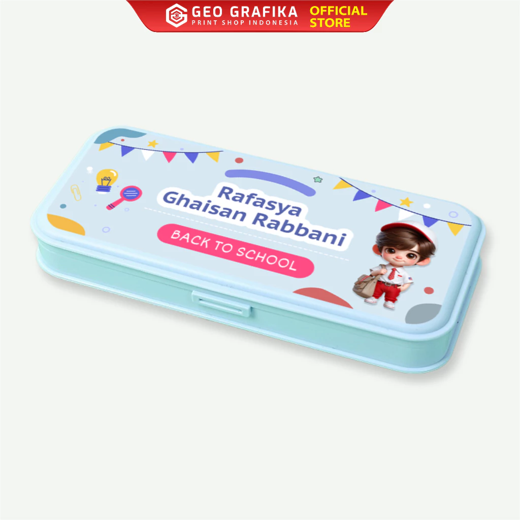 Box Pensil Kotak Pensil Custom Nama - Geo Grafika