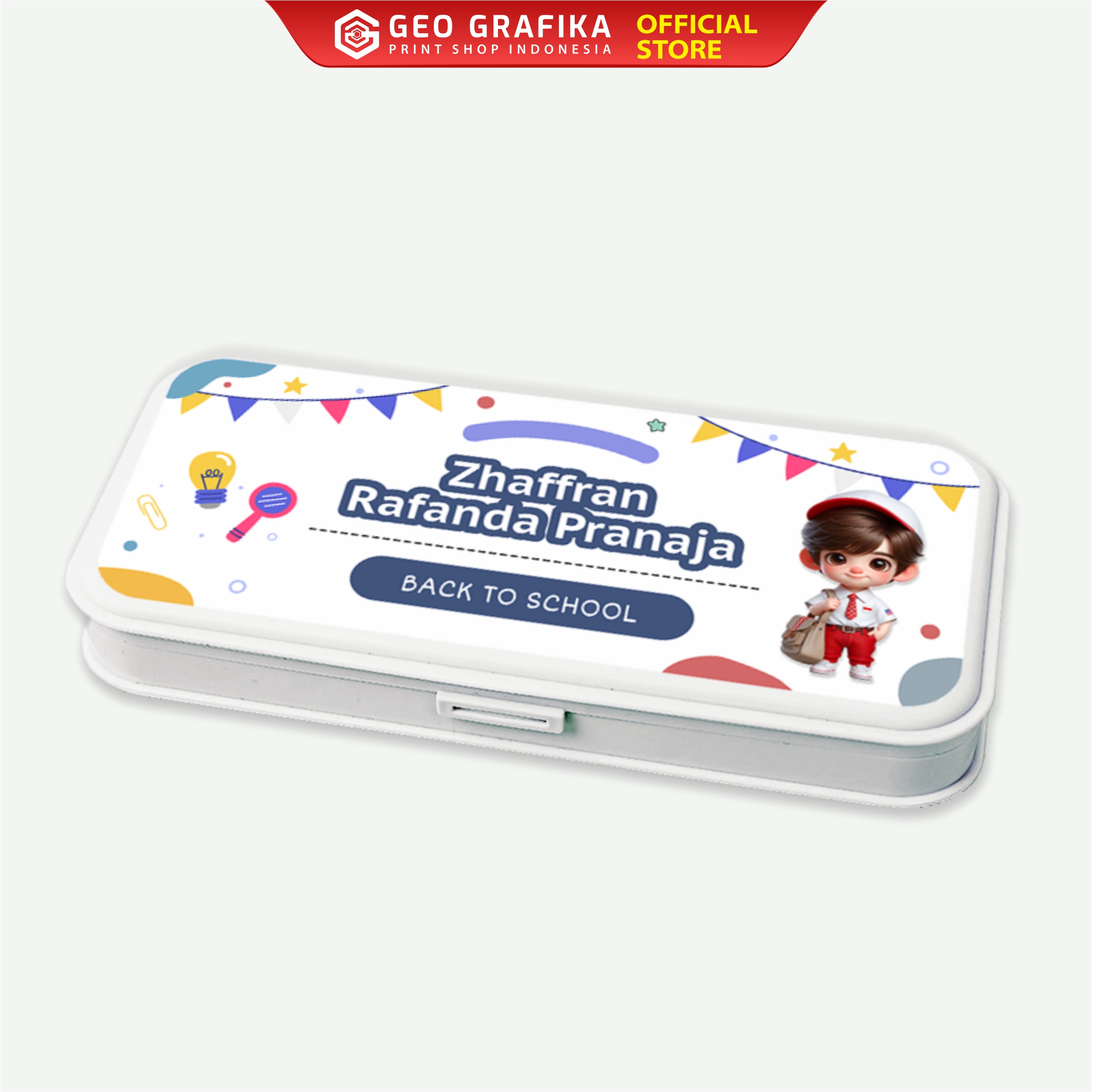 Box Pensil Kotak Pensil Custom Nama - Geo Grafika