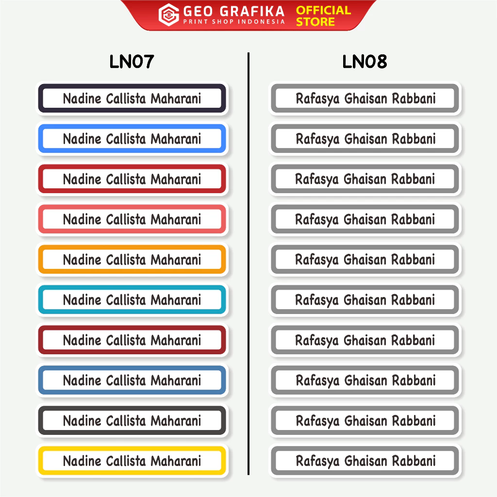 Stiker Nama Alat Tulis Anak Waterproof Anti Air Isi 30 pcs