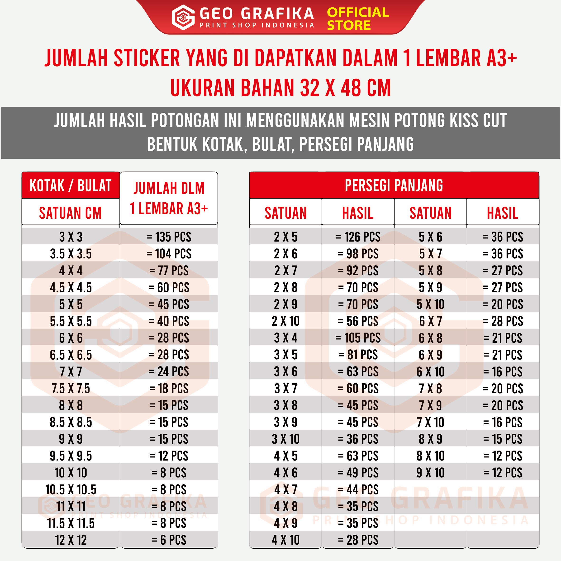 Cetak Stiker Cromo Glossy Custom A3+ 32X48 Cm - Geo Grafika