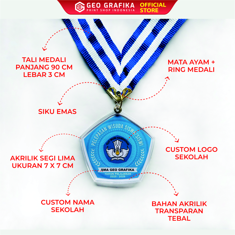 Medali Wisuda Akrilik Custom - Geo Grafika