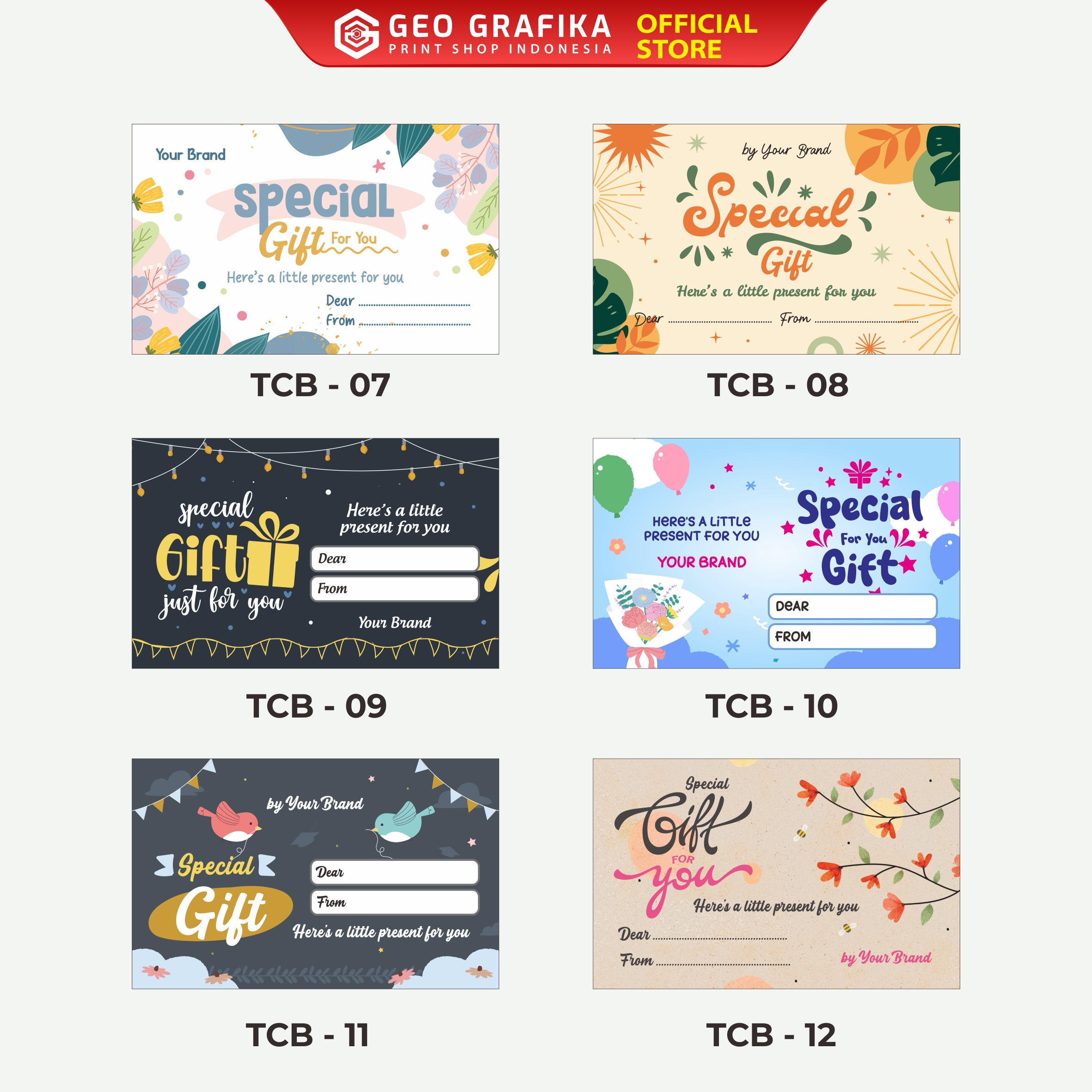 Kartu Ucapan Bouquet Custom - Geo Grafika