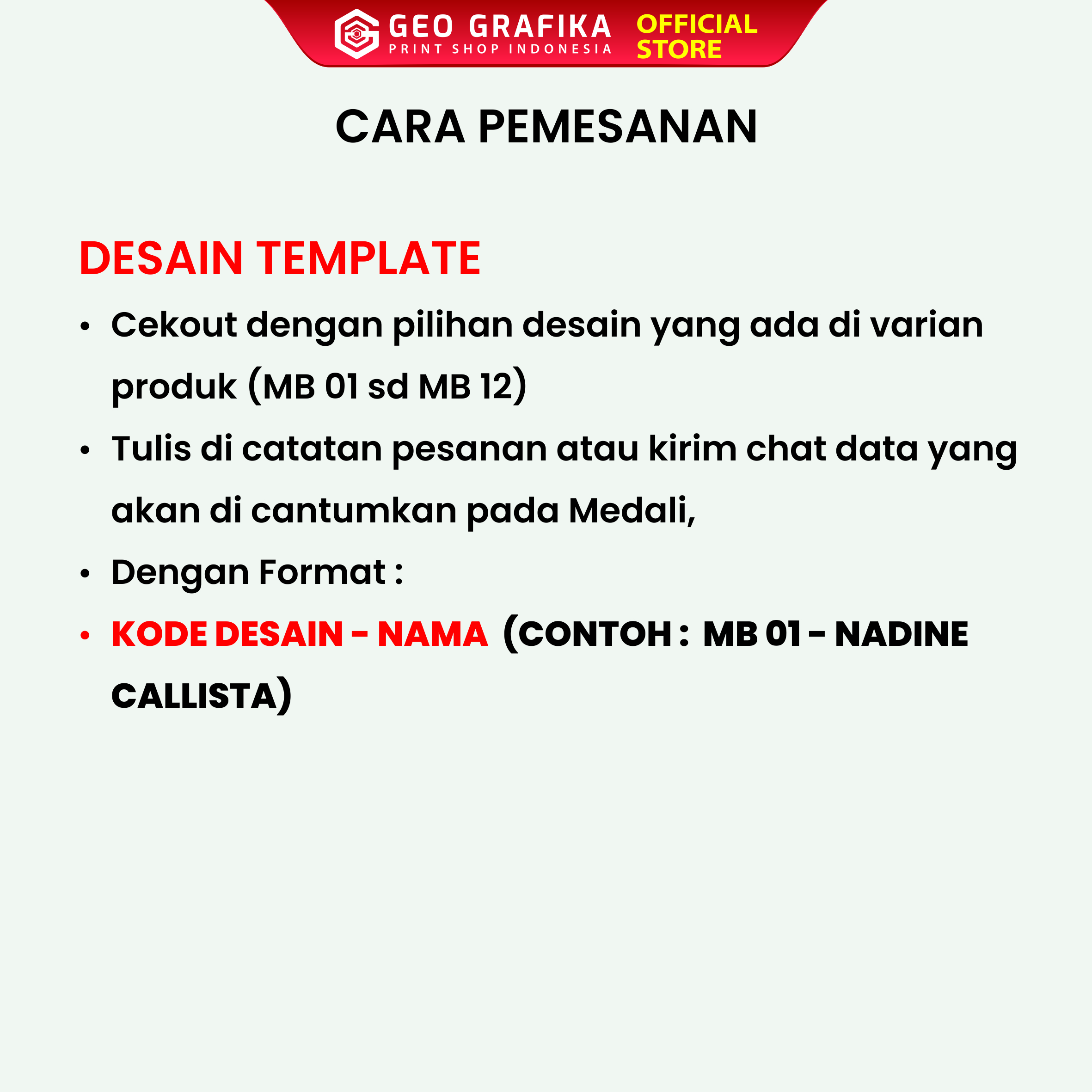 Medali Akrilik Custom Nama / Ucapan - Geo Grafika