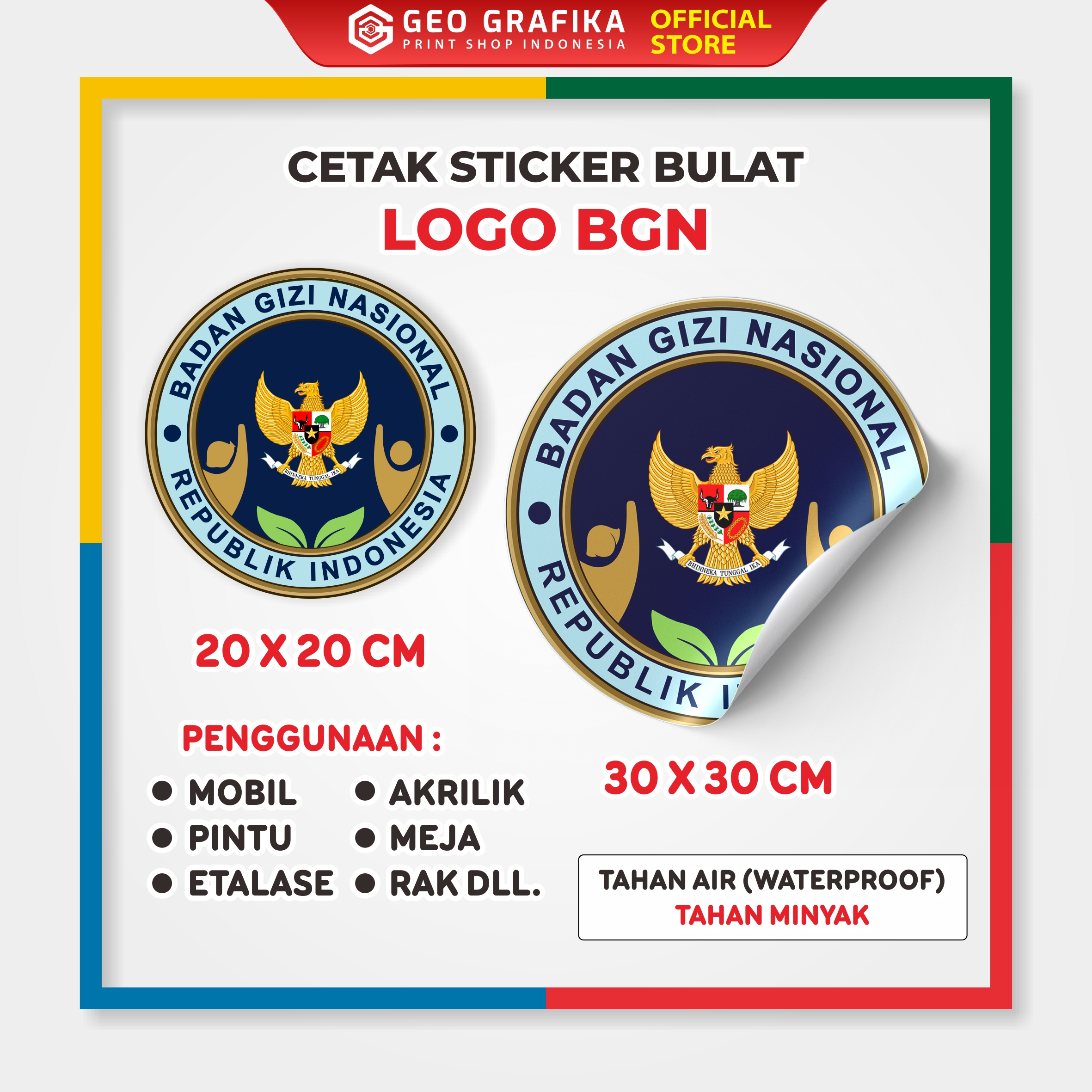 STICKER BULAT LOGO BGN SPPG - GEO GRAFIKA