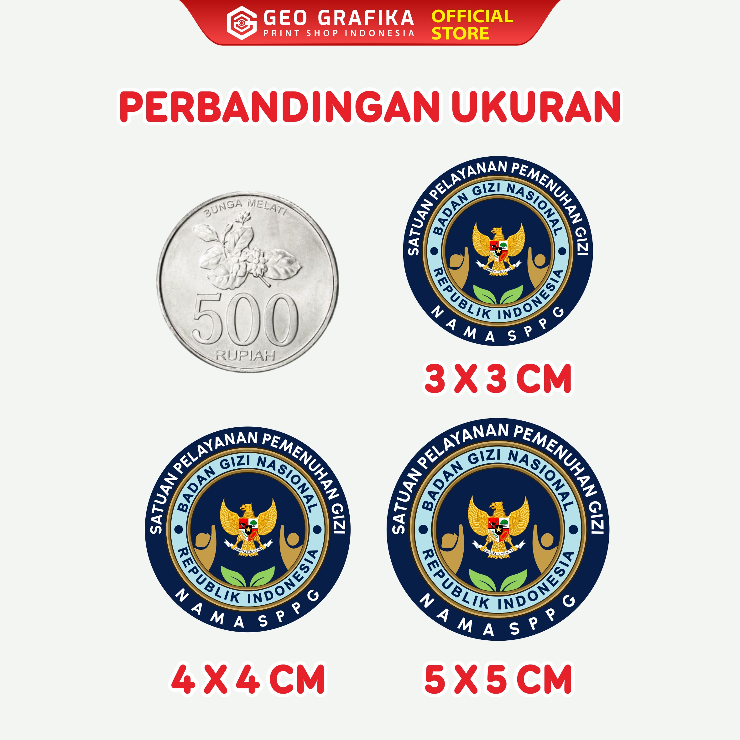 CETAK STICKER LABEL LOGO SPPG PAKET 1000 PCS | CUSTOM NAMA SPPG - GEO GRAFIKA
