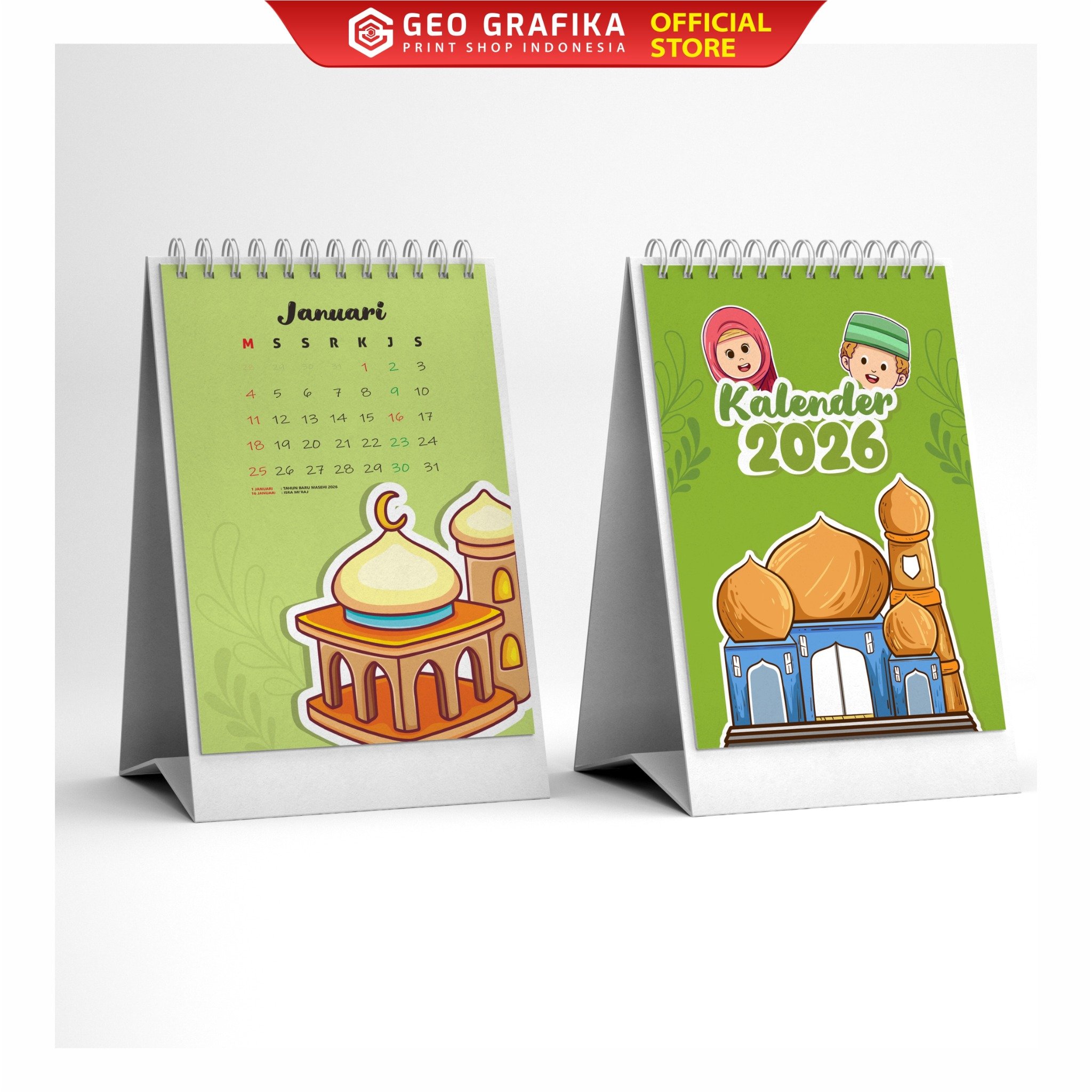 Kalender Meja Ukuran A6 16 halaman 2026 - Geo Grafika