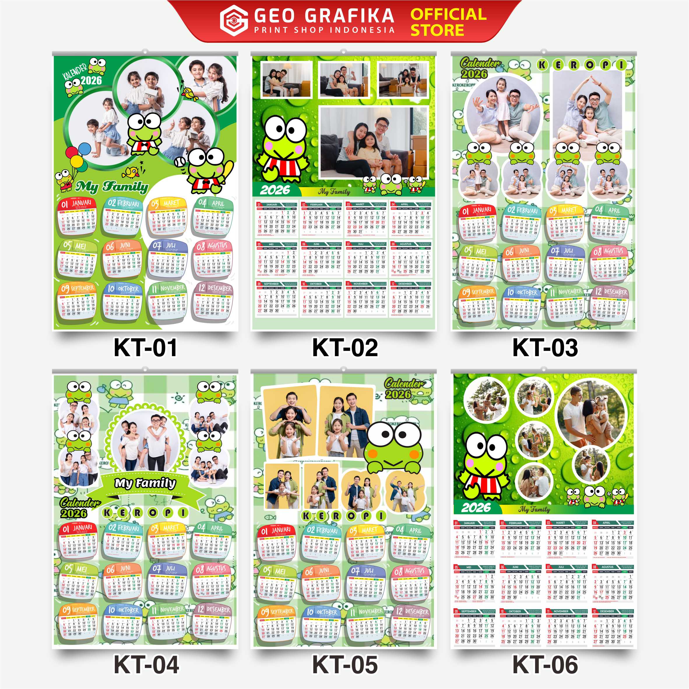 Kalender Dinding Foto Sendiri 2026 (Part 2) Custom Karakter Free Desain - Geo Grafika
