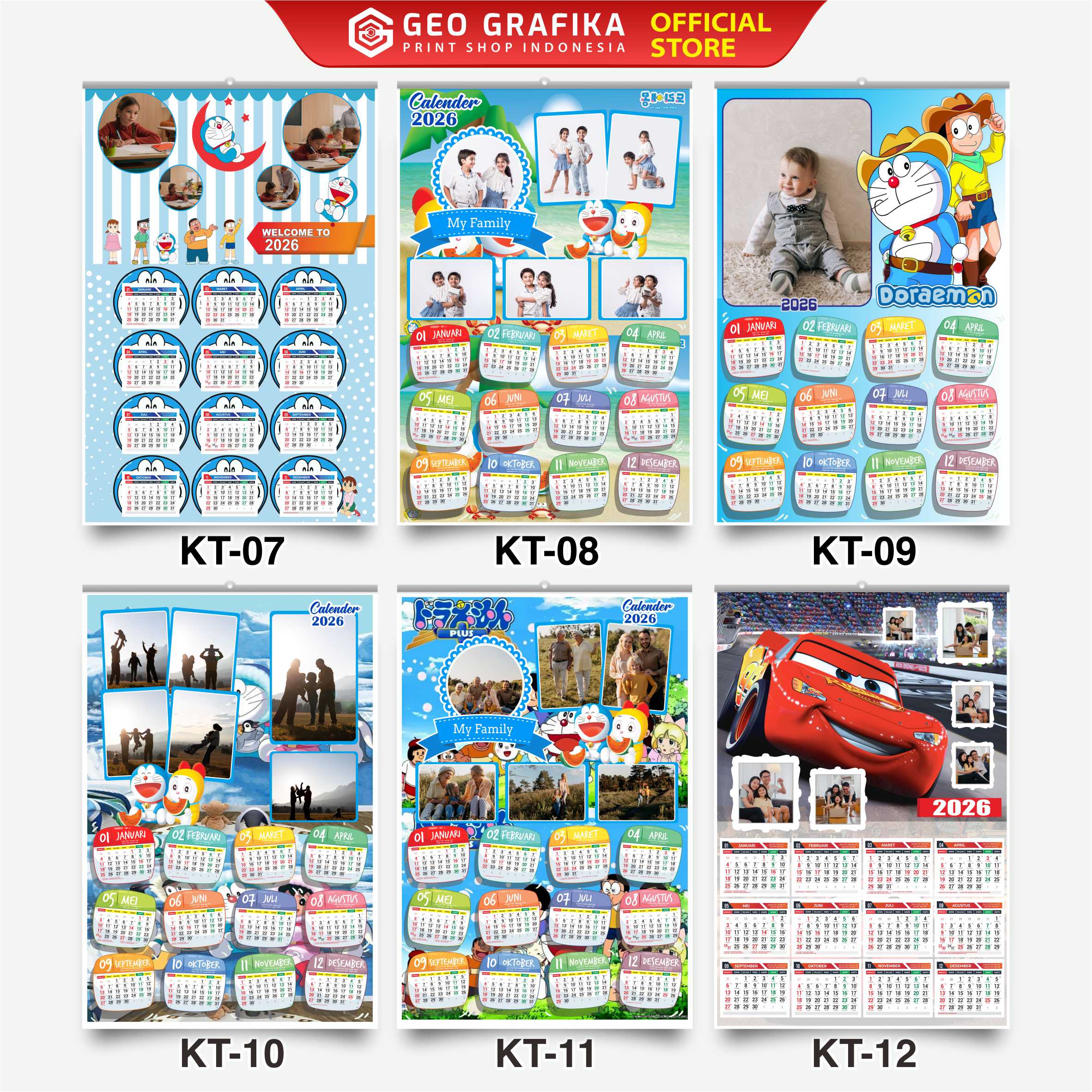 Kalender Dinding Foto Sendiri 2026 (Part 2) Custom Karakter Free Desain - Geo Grafika