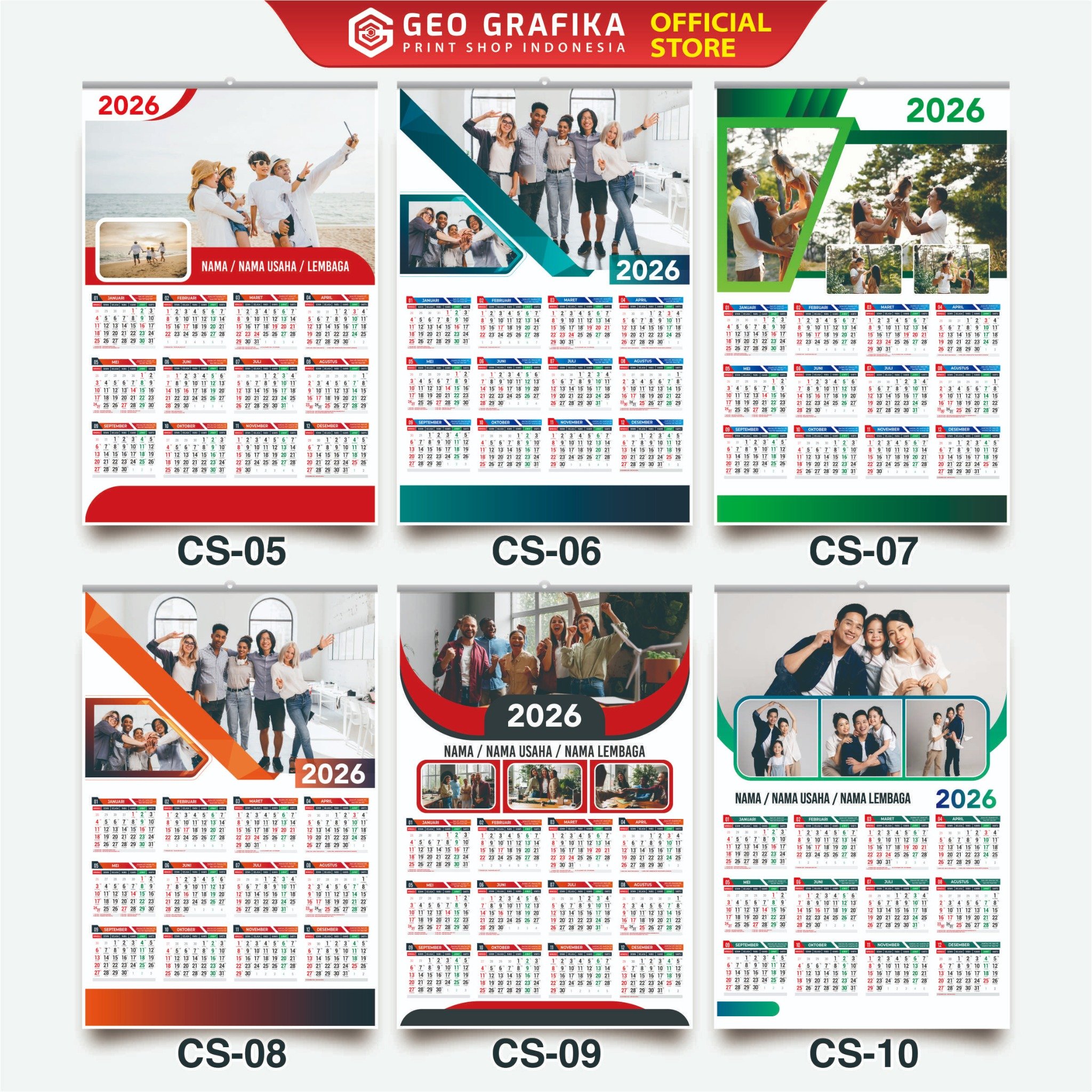 Kalender Dinding Foto Sendiri 2026 (Part 2) Custom Karakter Free Desain - Geo Grafika