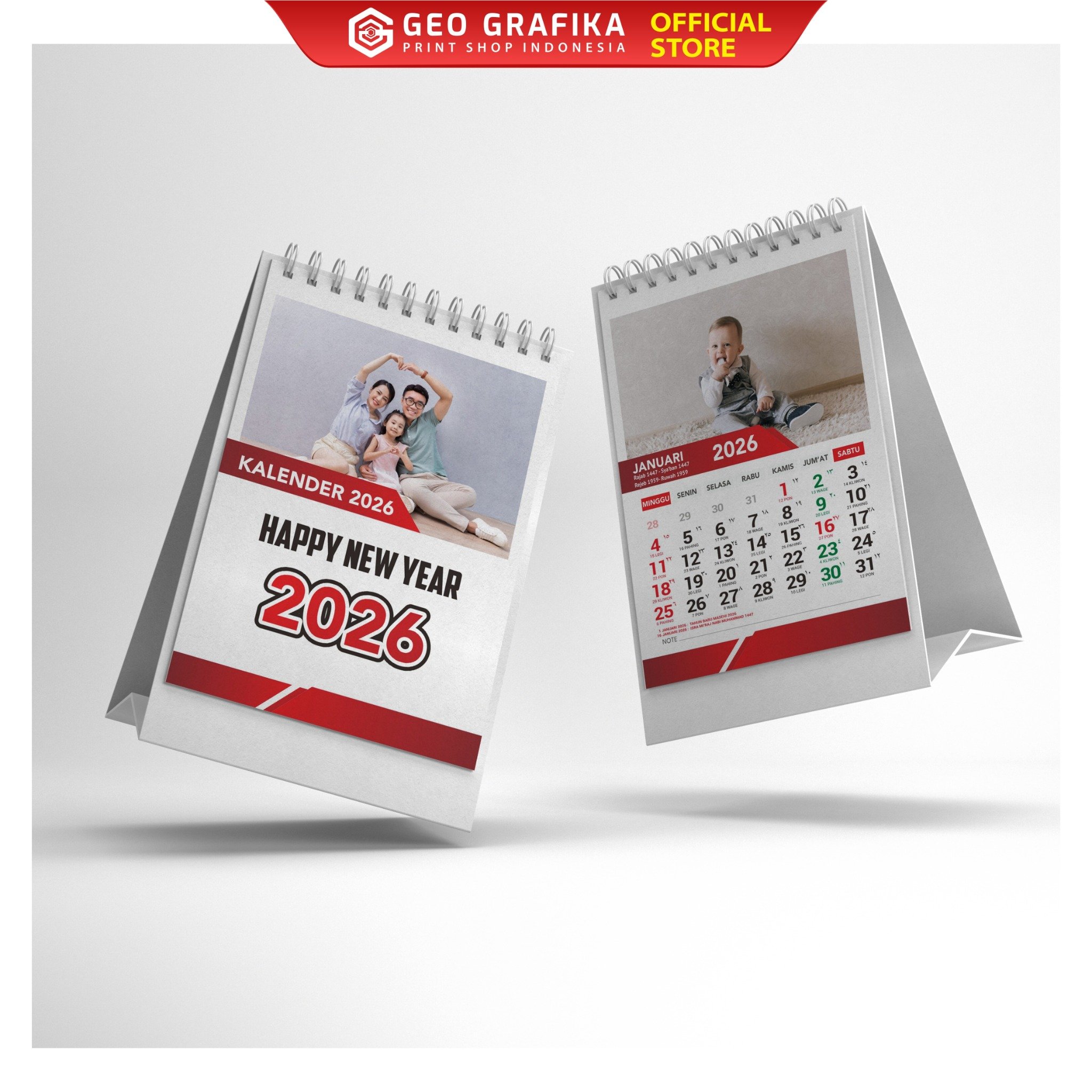 Kalender Meja Kalender Duduk Uk. A6 Custom Foto - Geo Grafika kalender 2026