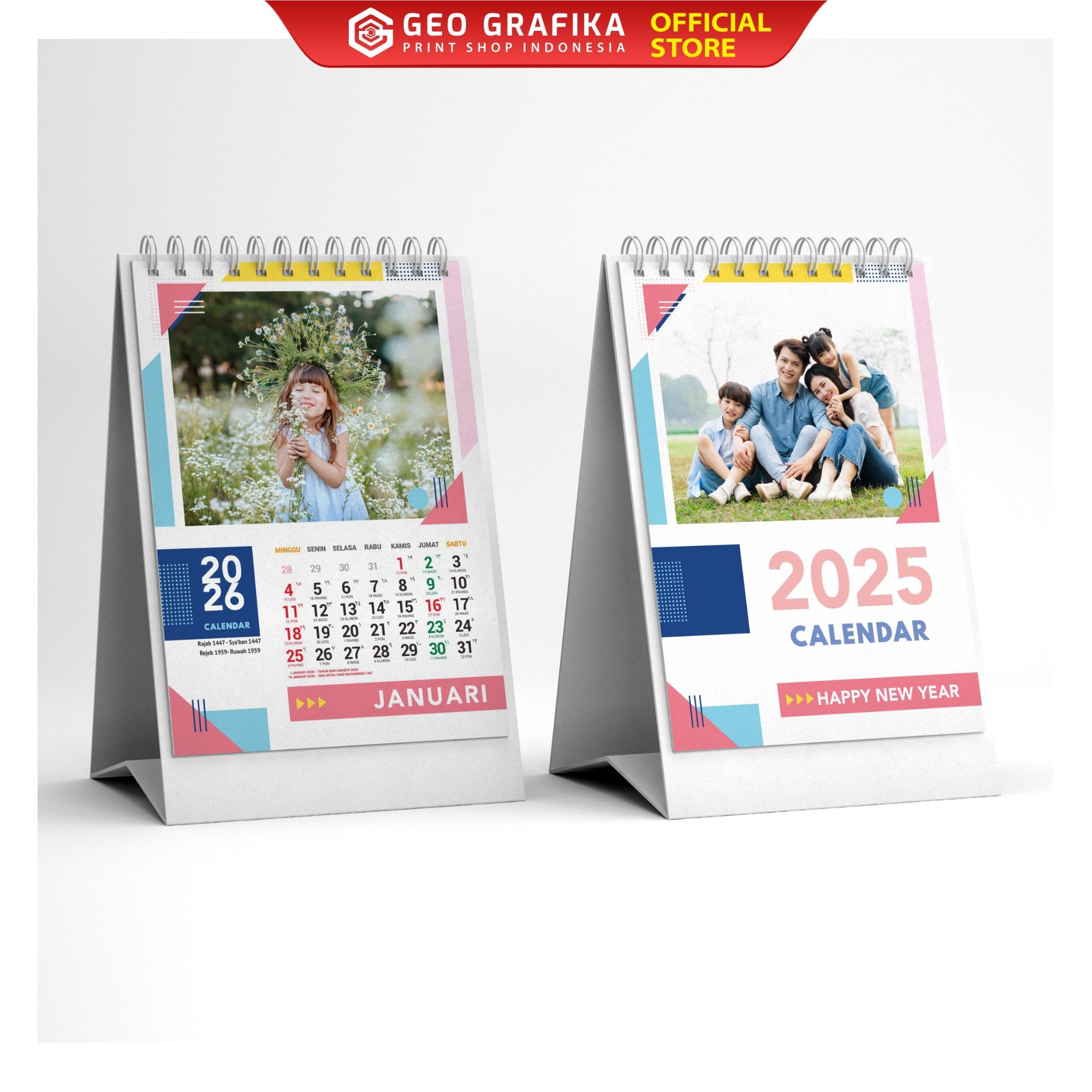 Kalender Meja Kalender Duduk Uk. A6 Custom Foto - Geo Grafika kalender 2026