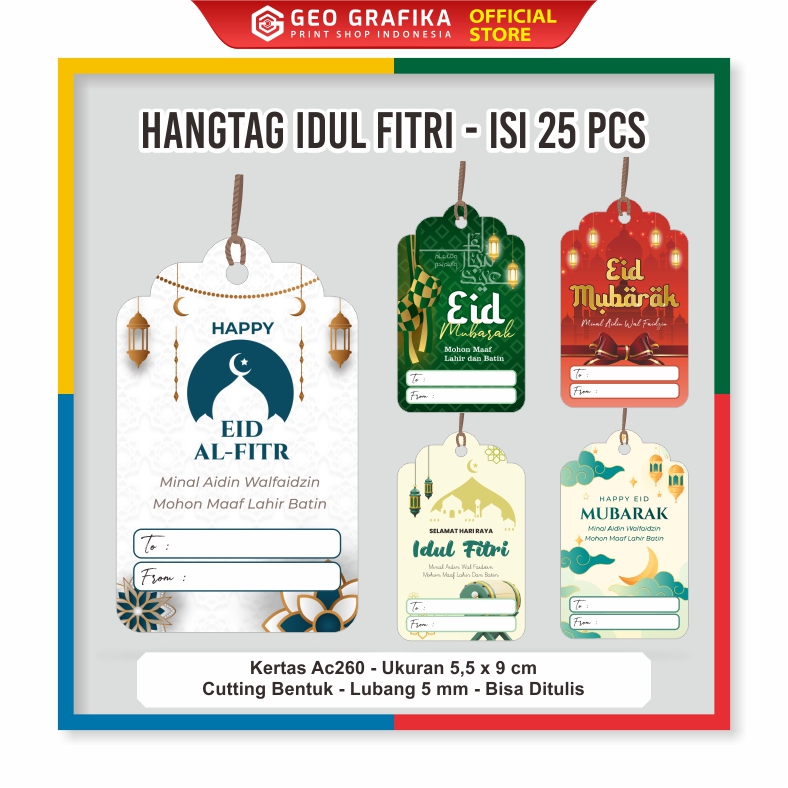 Hangtag Lebaran Idul fitri isi 25 Pcs - Geo Grafika