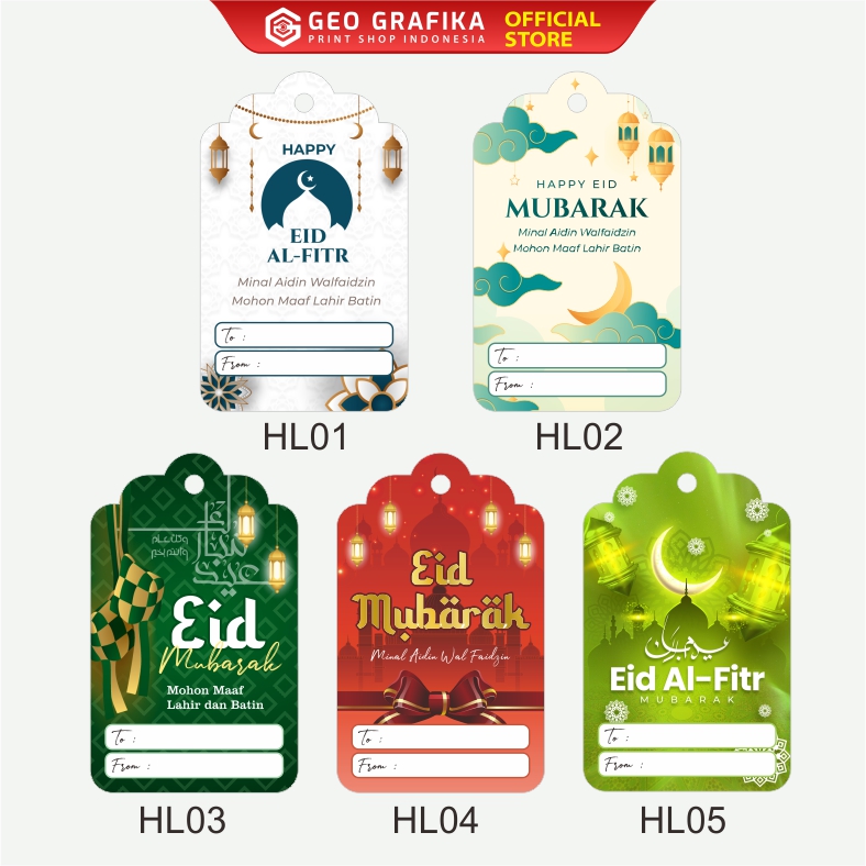 Hangtag Lebaran Idul fitri isi 25 Pcs - Geo Grafika