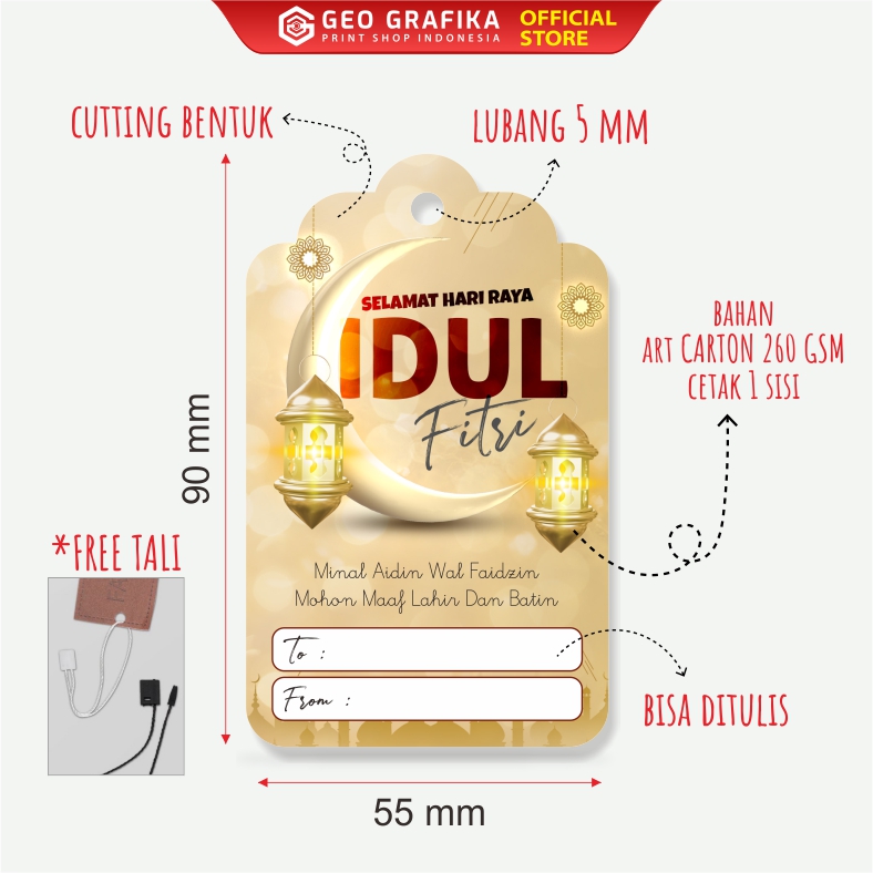 Hangtag Lebaran Idul fitri isi 25 Pcs - Geo Grafika