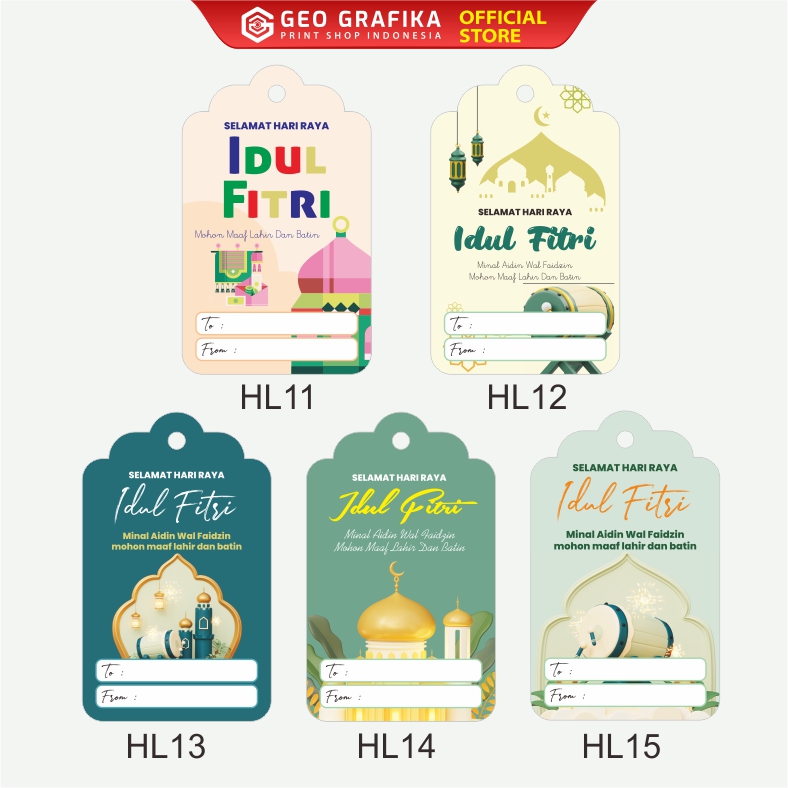 Hangtag Lebaran Idul fitri isi 25 Pcs - Geo Grafika