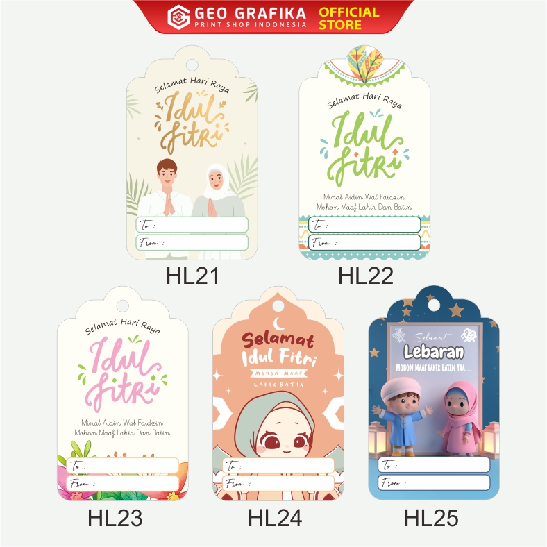 Hangtag Lebaran Idul fitri isi 25 Pcs - Geo Grafika