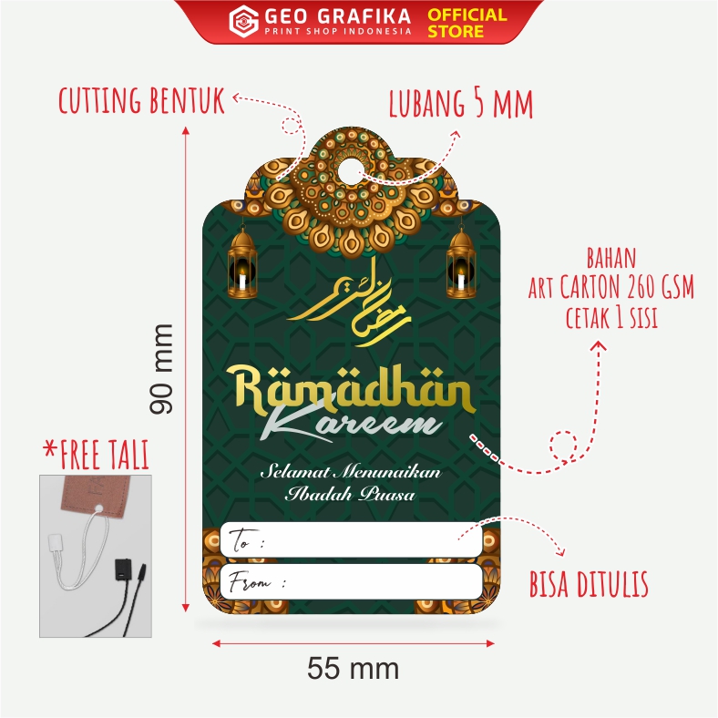 Hangtag Tema Ramadhan Isi 25 Pcs - Geo Grafika