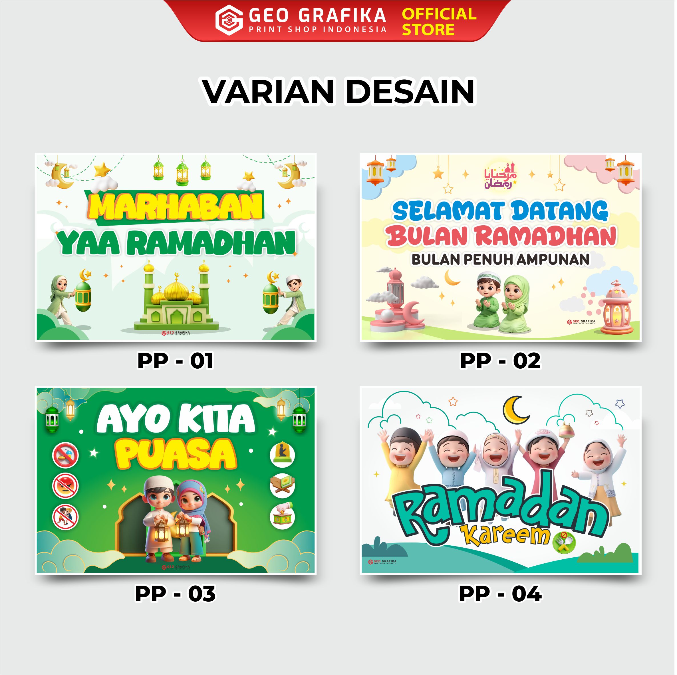 Poster Dekorasi Ramadhan Islami Anak Full Color – Geo Grafika