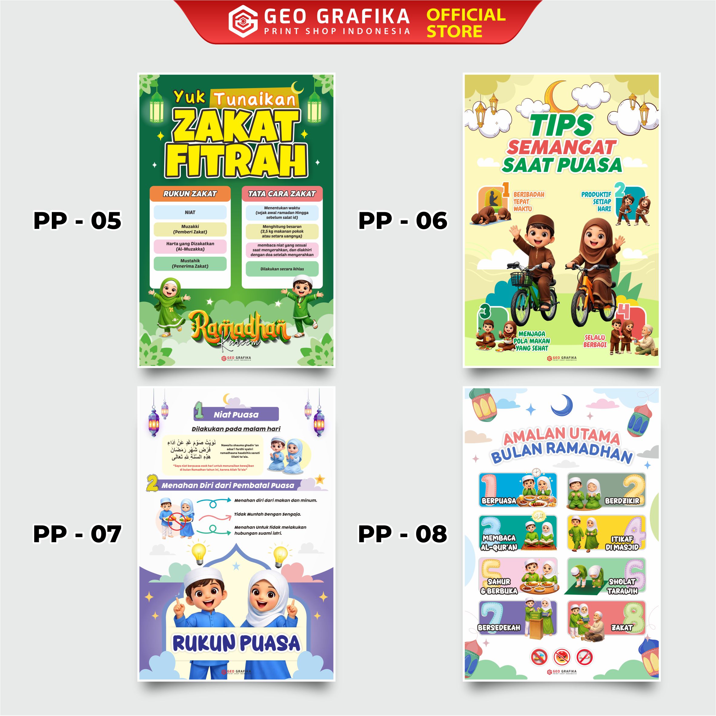 Poster Dekorasi Ramadhan Islami Anak Full Color – Geo Grafika