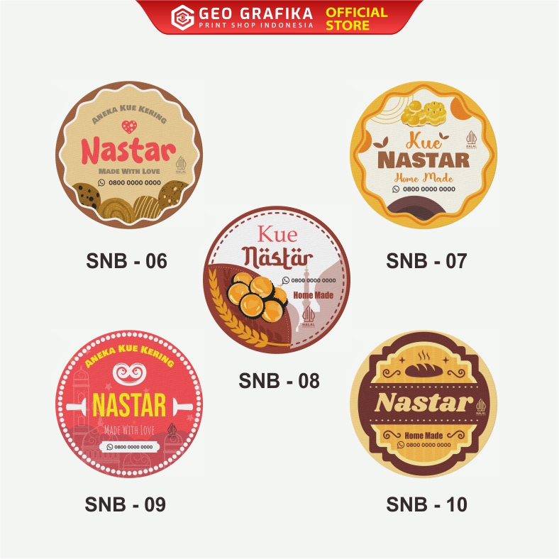 Stiker Toples Bulat Kue Lebaran Custom Nama / Brand - Geo Grafika