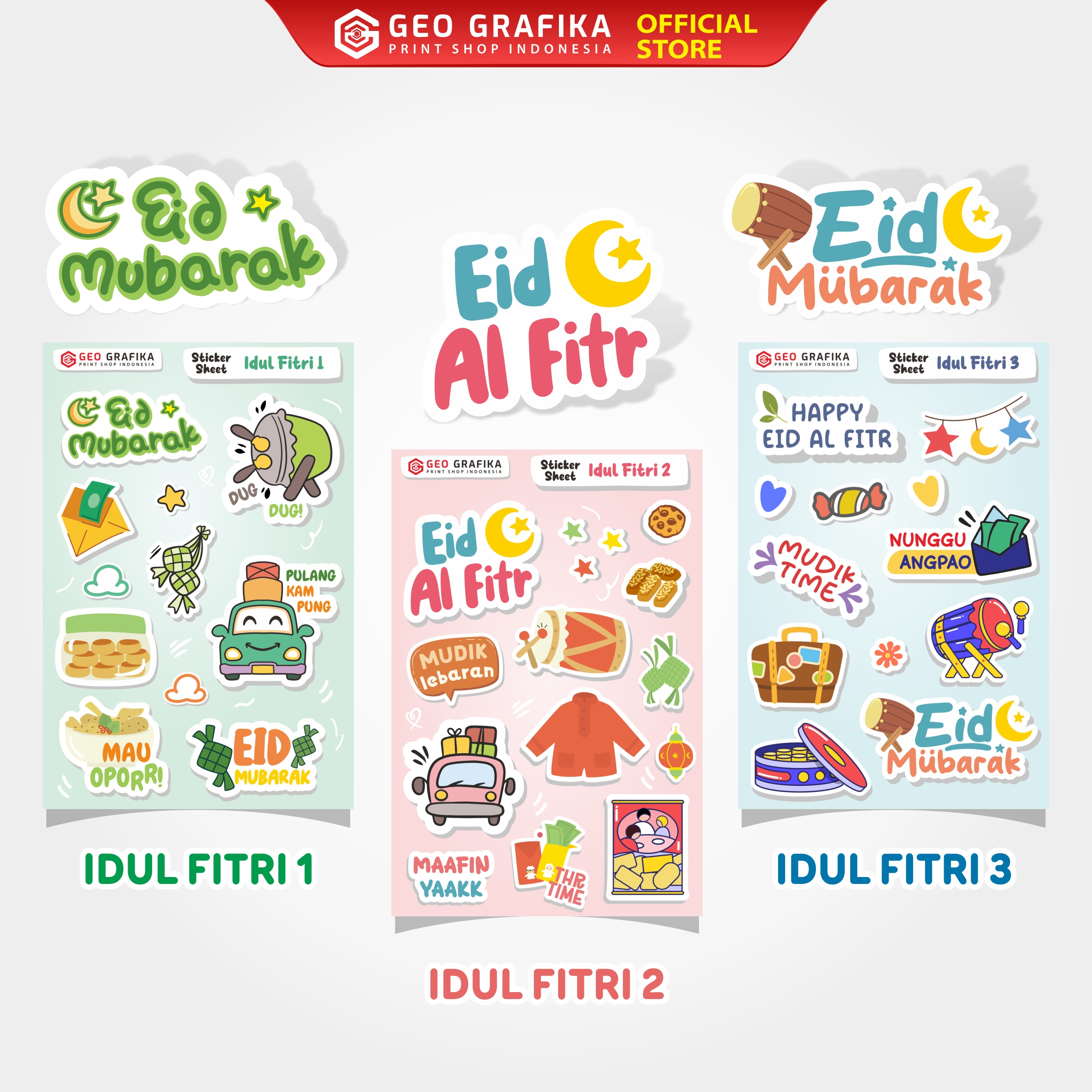 Sticker Sheet Islami A6 – Sticker Pack Lucu & Estetik | Vinyl Premium Waterproof - Geo Grafika