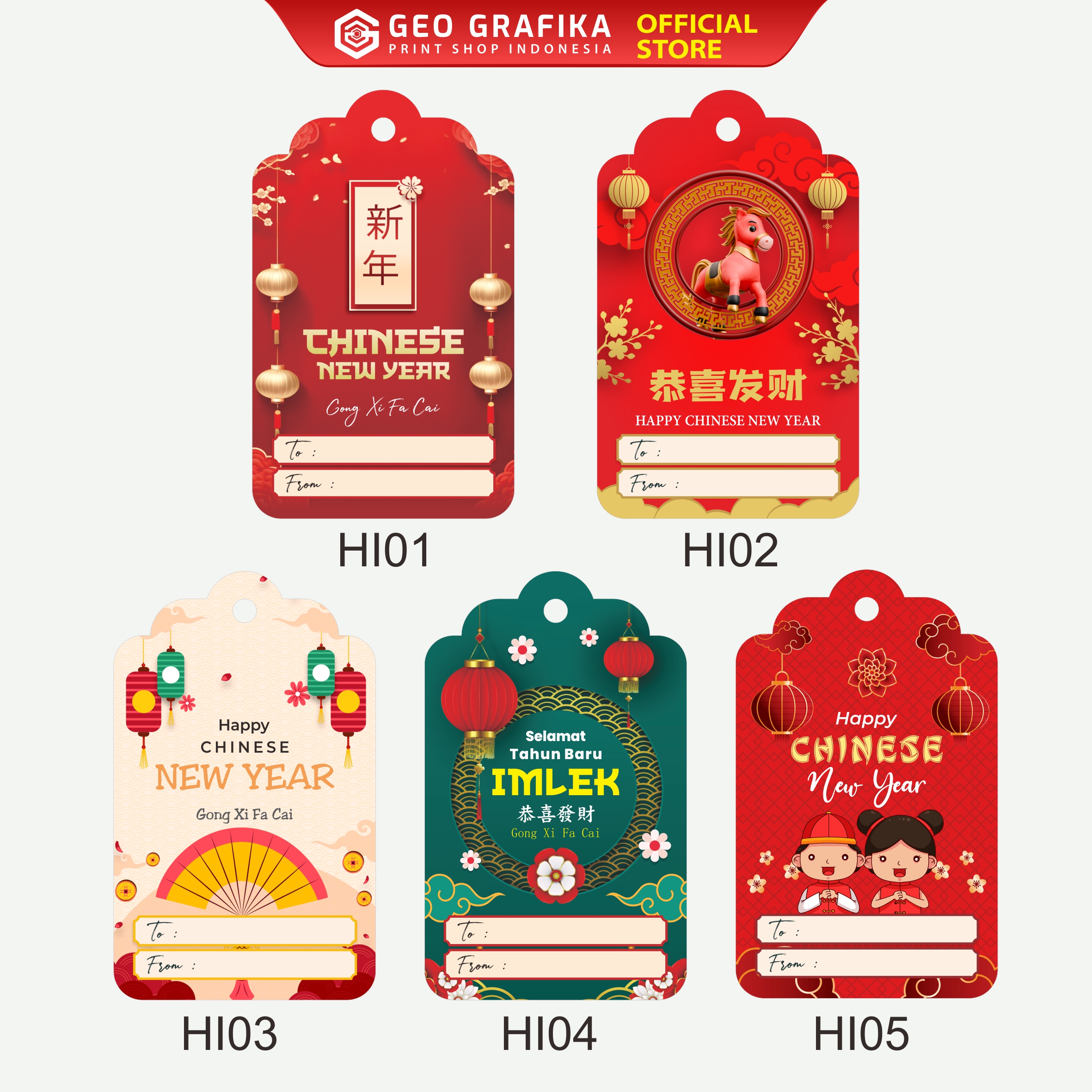 Hangtag Tahun Baru Imlek Isi 25 Pcs - Geo Grafika