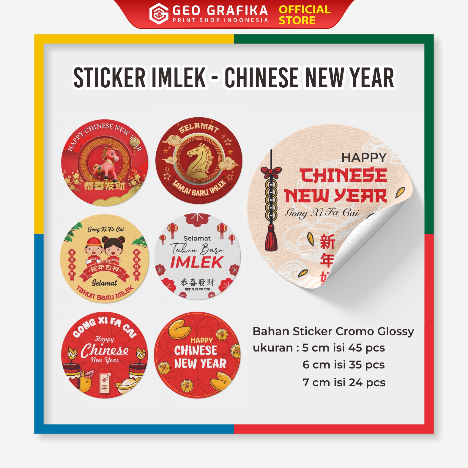 Stiker Hampers Imlek Chinese New Year - Geo Grafika