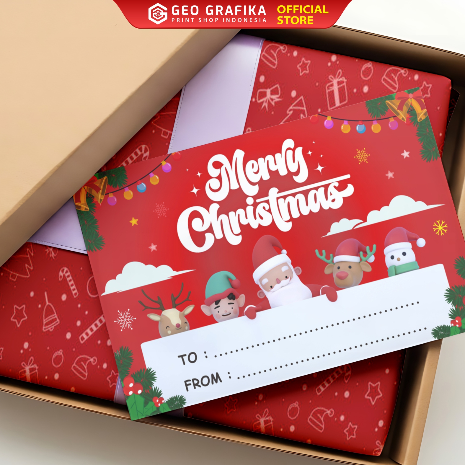 Kartu Ucapan Natal Christmas Isi 25 Pcs - Geo Grafika