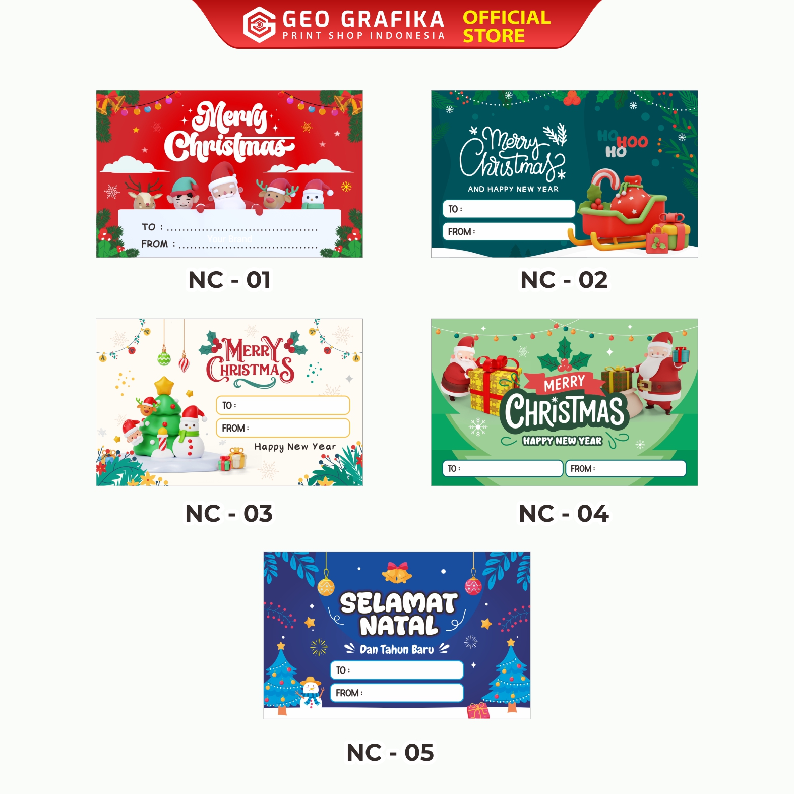 Kartu Ucapan Natal Christmas Isi 25 Pcs - Geo Grafika
