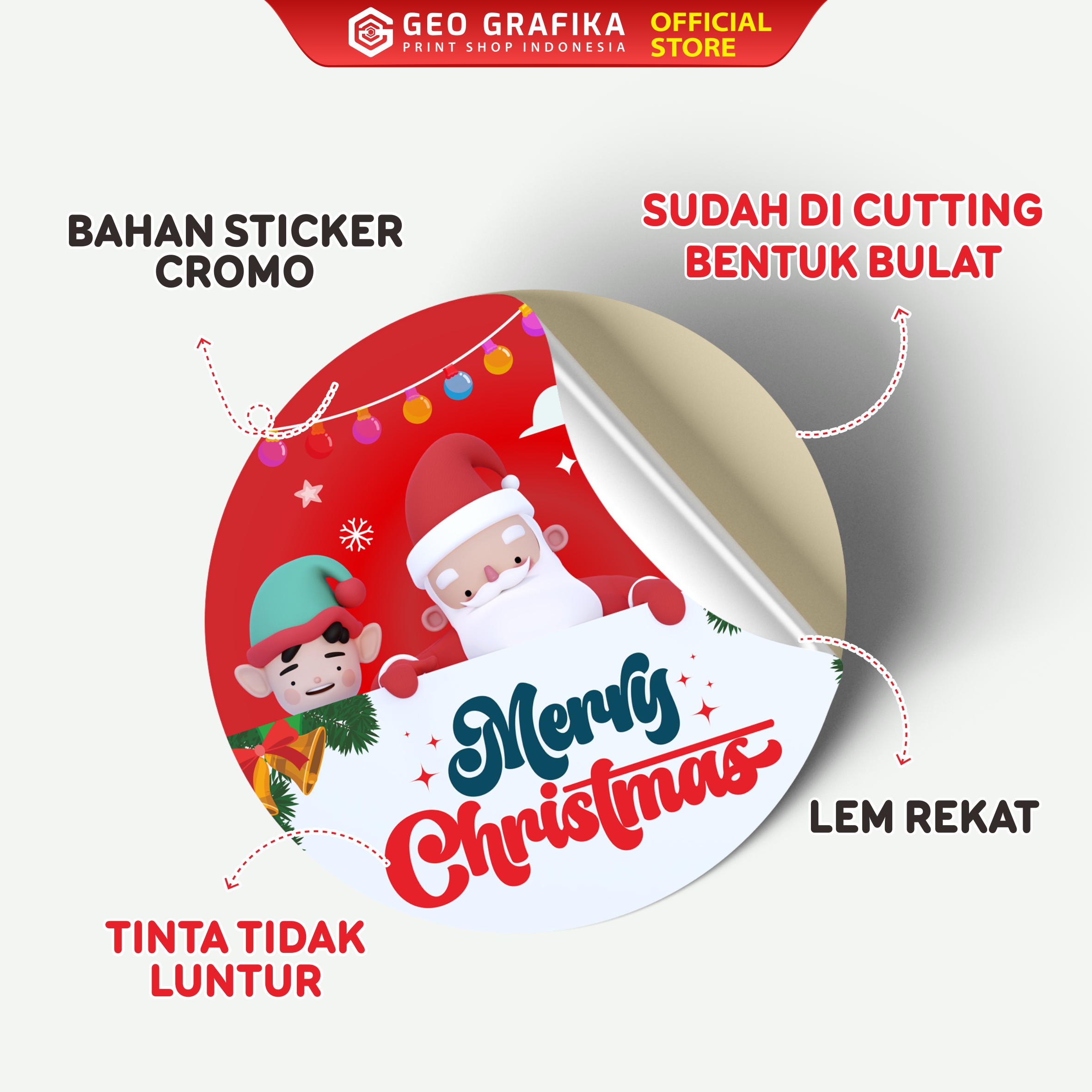 Stiker Hampers Natal Christmas - Geo Grafika