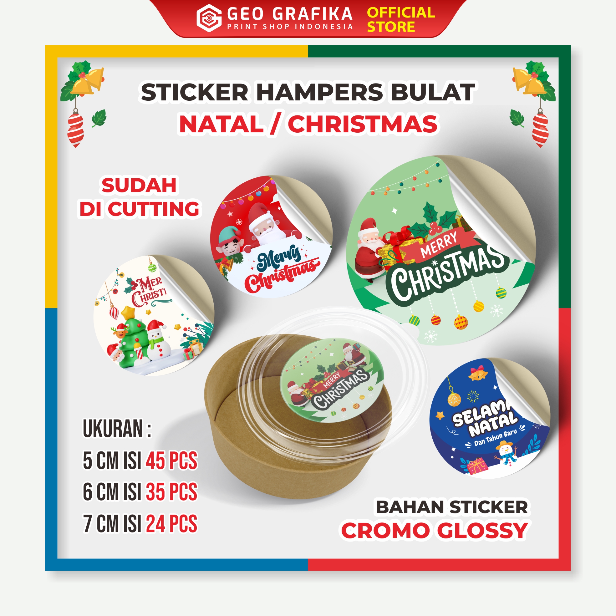 Stiker Hampers Natal Christmas - Geo Grafika