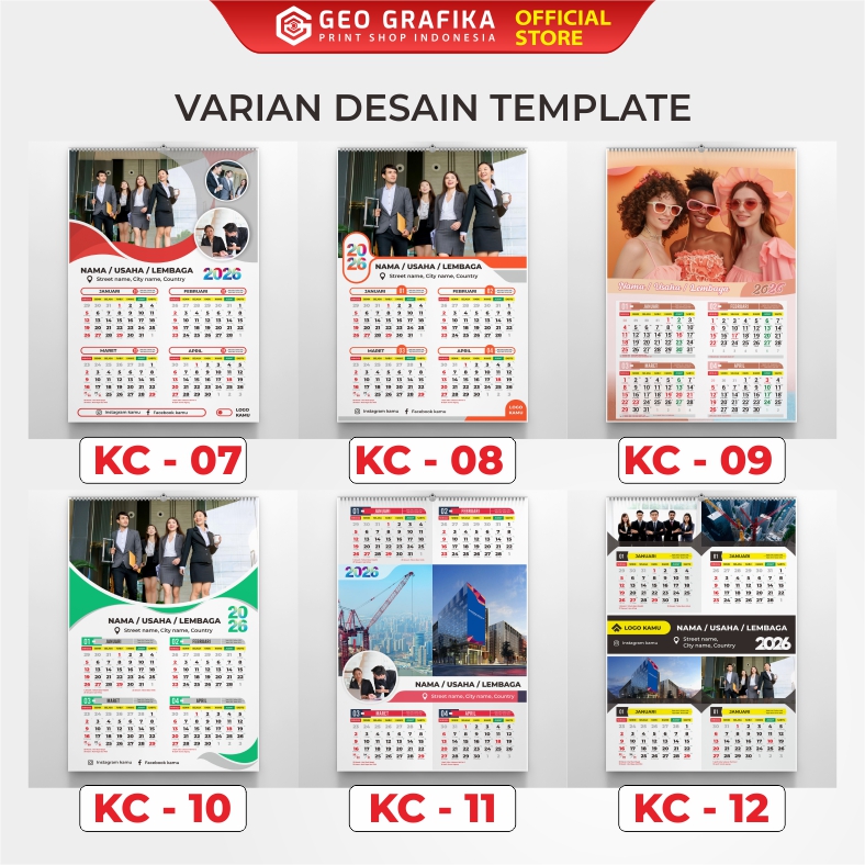 1000 Pcs Cetak Kalender Dinding 2026 Custom - Geo Grafika