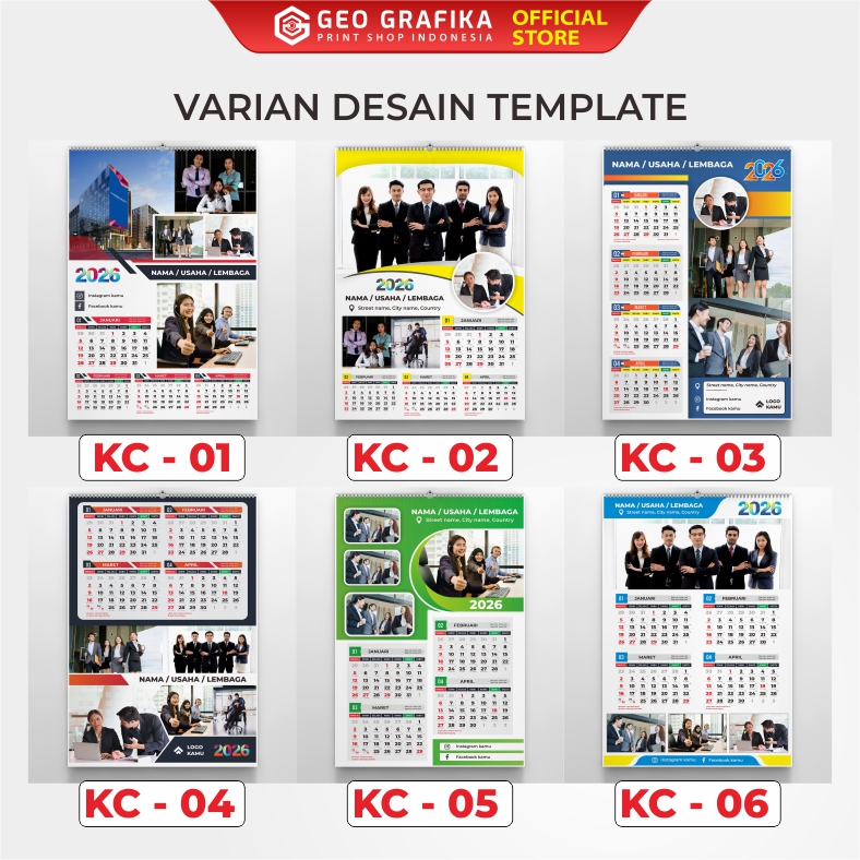 1500 Pcs Cetak Kalender Dinding 2026 Custom - Geo Grafika