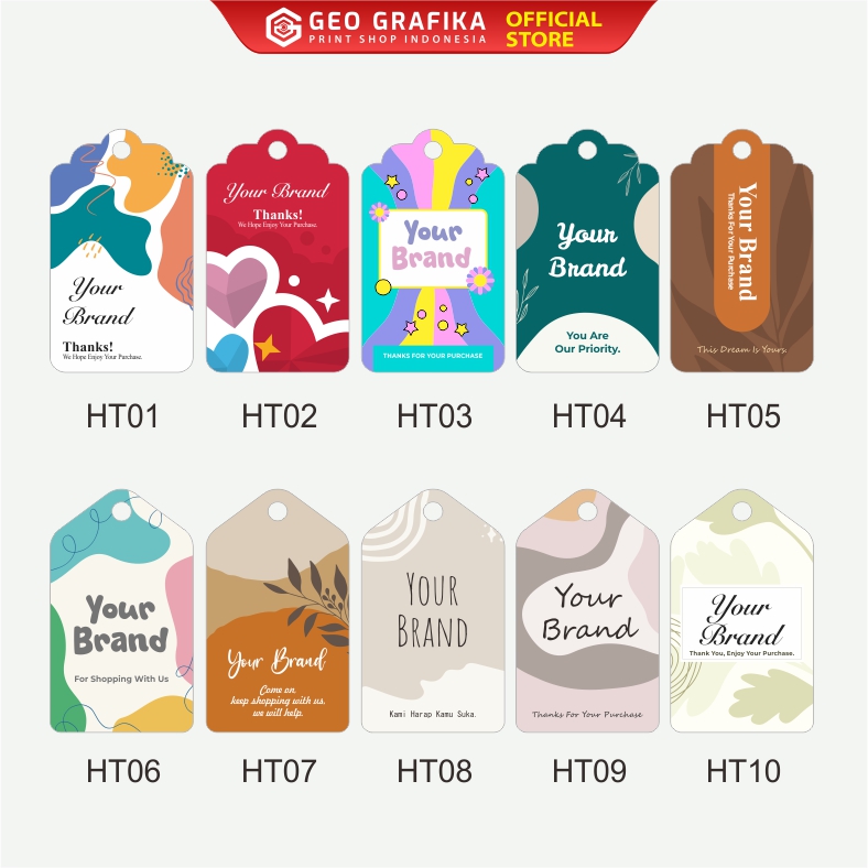 Cetak Hangtag Custom Desain dan Bentuk - Geo Grafika