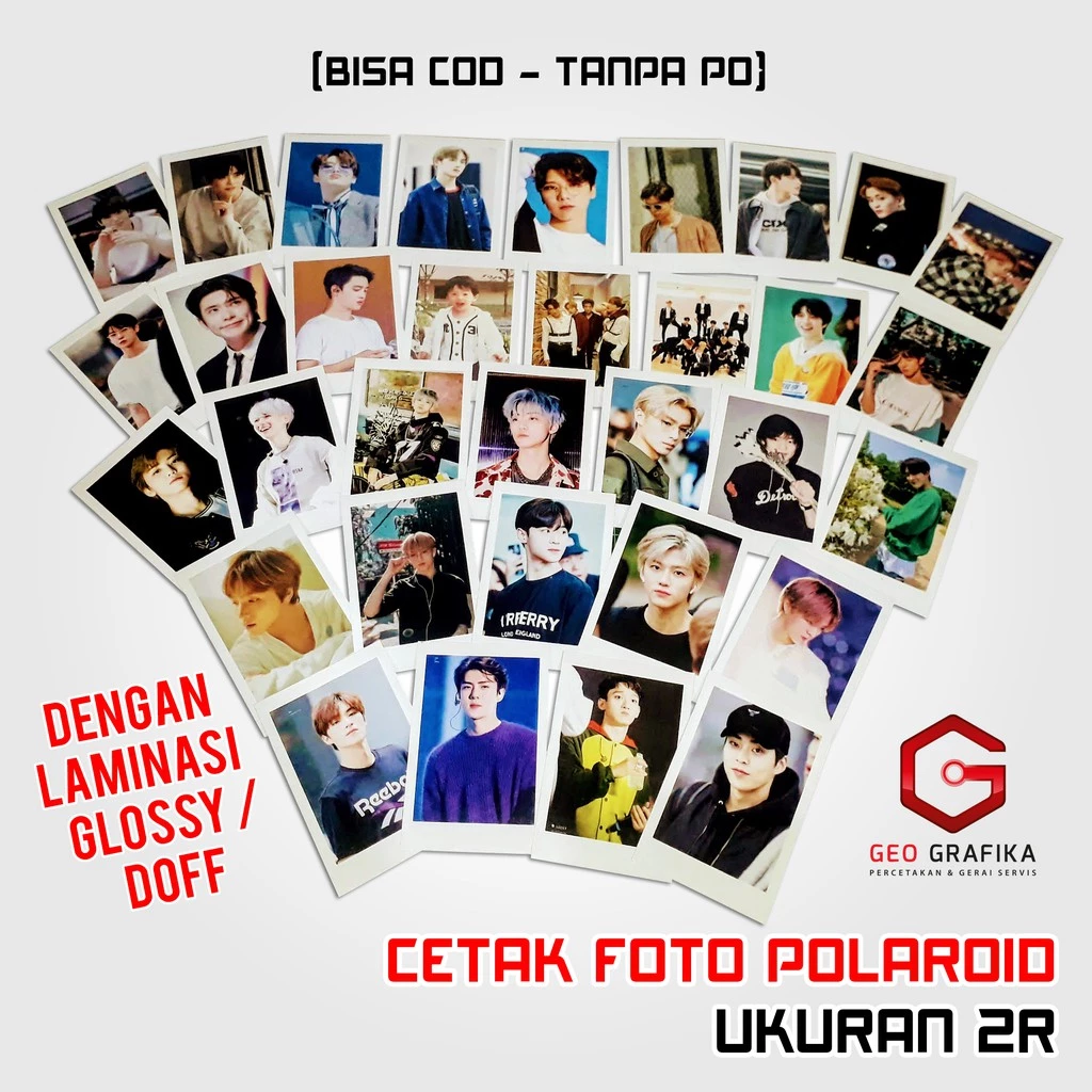 Geo Grafika - 25 pcs Cetak Foto Polaroid Murah Custom Ukuran 2R Tanpa Po