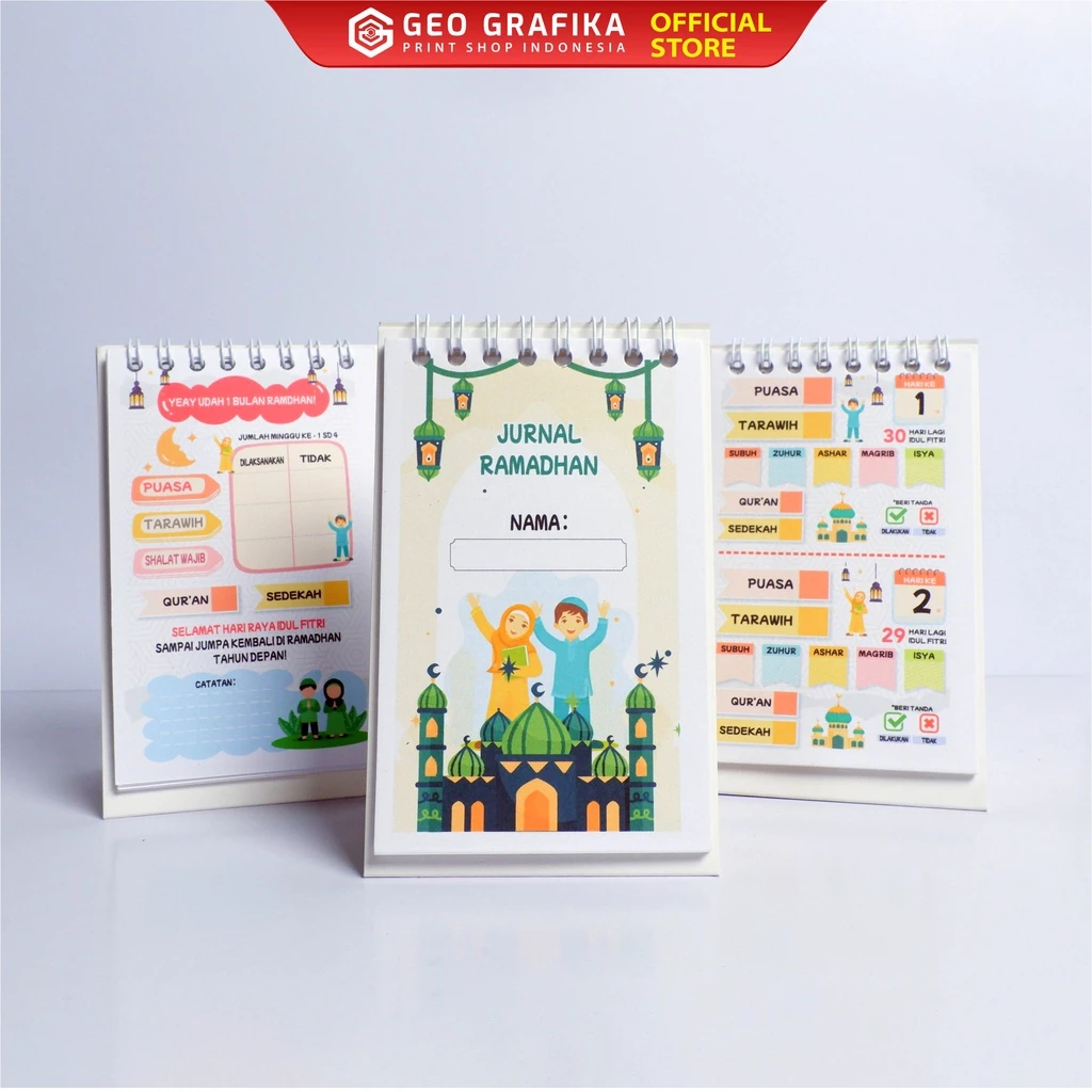 Agenda Ramadan Mini Standing Kalender dengan Jurnal dan Ceklis - Geo Grafika