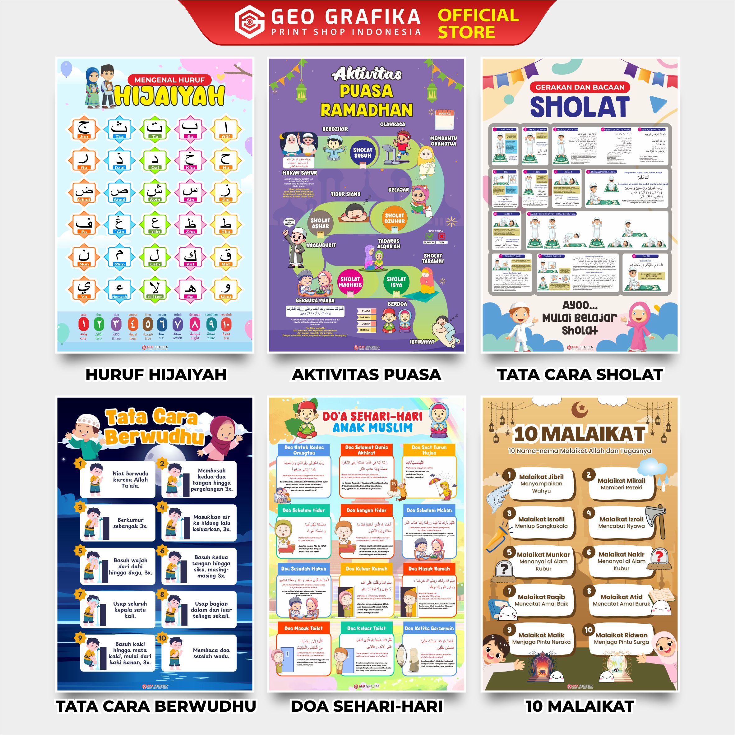 Poster Edukasi Anak Seri Islami - Geo Grafika