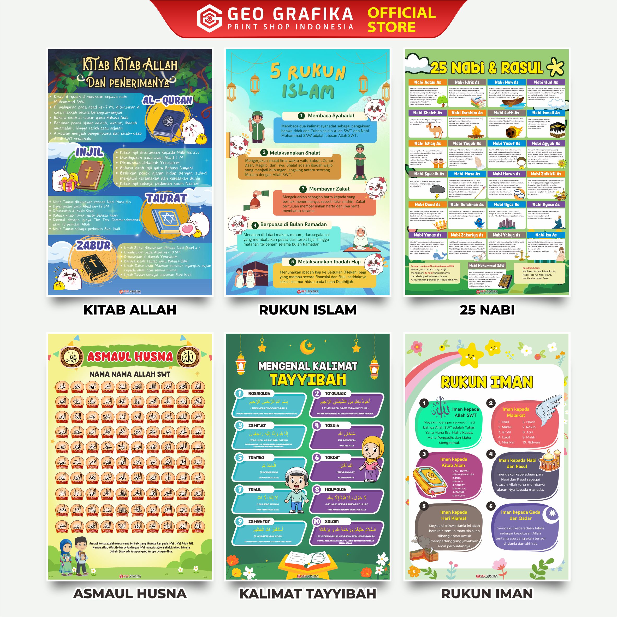 Poster Edukasi Anak Seri Islami - Geo Grafika