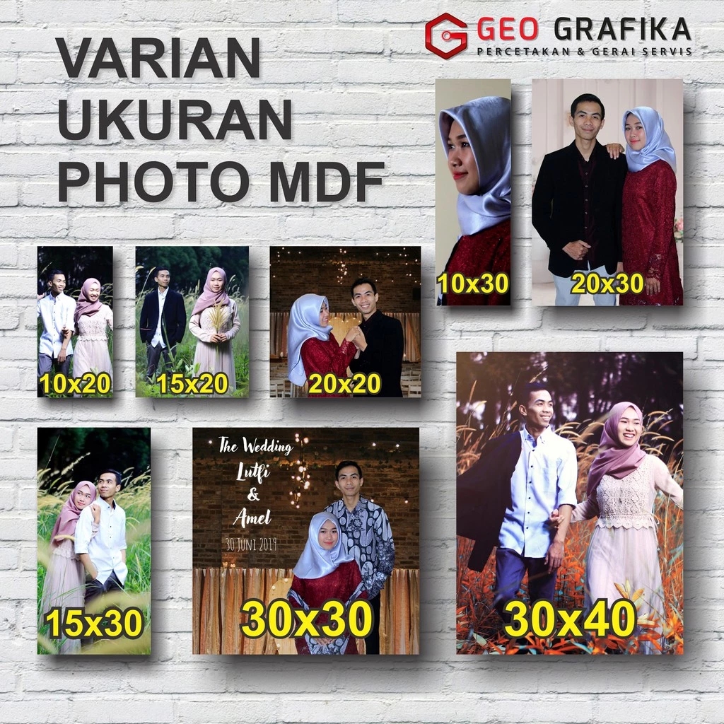 Geo Grafika - Cetak Foto Bingkai MDF 20X30 CM Custom